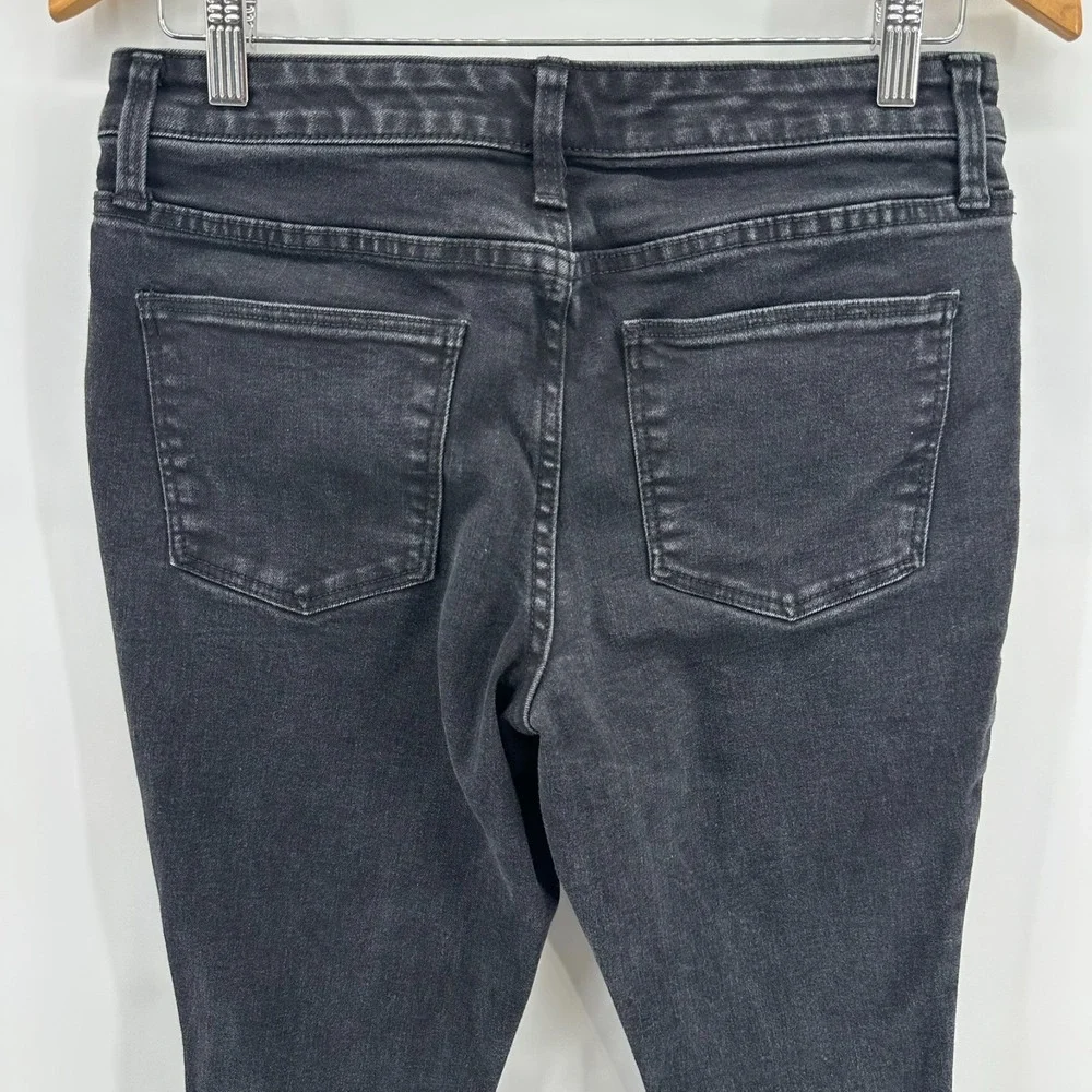 Universal Thread Jeans Womens 6/28R Black Distressed Denim Mid-Rise Skinny